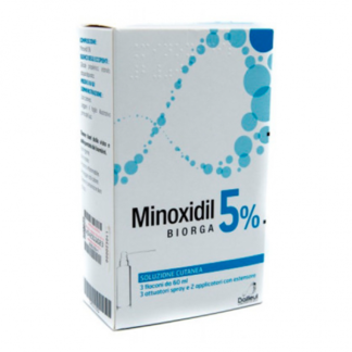 Minoxidil Biorga 50 mg/ml 3 x 60 mL solução cutâneo