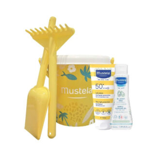 Mustela Solar Kit Essenciais Leite Solar Proteção Muito Elevada SPF50+ 100 mL+Gel Lavante Suave 100 mL com Oferta Balde Praia